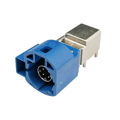 Code C Plug FAKRA HSD Connector Coaxial 4+2Pin 90 Degree PCB Mount