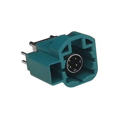 4+2Pin Z Code FAKRA HSD Connector Waterblue Color For PCB/Panel Mount