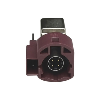 4+2Pin FAKRA HSD Connector Code D Plug 90 Degree PCB Mount Coaxial Connector