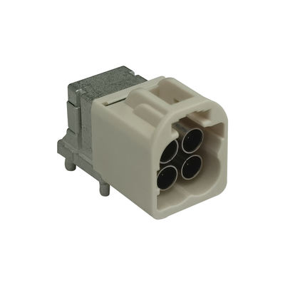 Quad Mini FAKRA Connector Plug Right Angle Panel Mount Through Hole White B Code