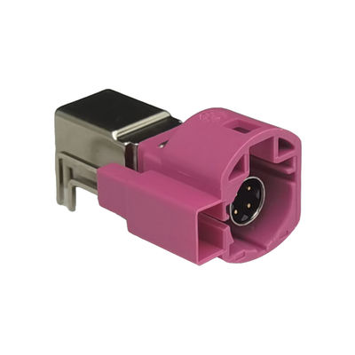4+2Pin FAKRA HSD LVDS Connector Claret Violet Color For PCB Car Video Radio