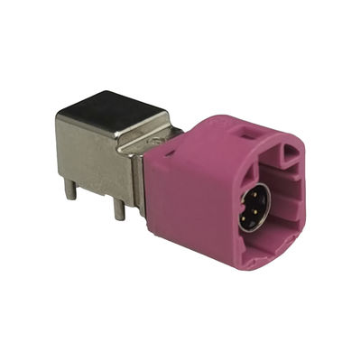 FAKRA HSD LVDS 4Pin PCB Mount RF Connector For Vehicle GSM Signal Transmission