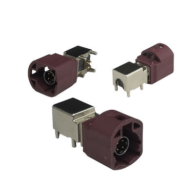 FAKRA HSD LVDS 4 Pin D Code PCB Mount Right Angle Type Connector