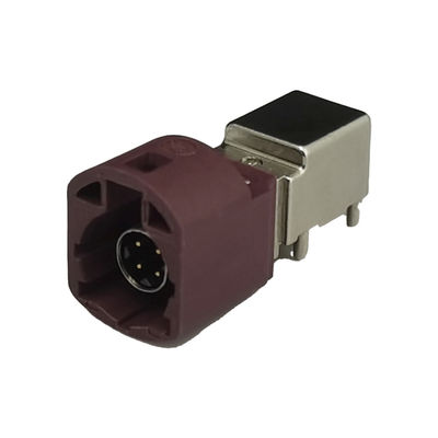 FAKRA HSD LVDS 4 Pin D Code PCB Mount Right Angle Type Connector
