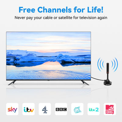 Leadsign Digital Indoor Outdoor TV Antenna with Magnetic Base and 16.5 feet Long Cable TV Aerial for 50 Mile Range